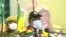 President Emmerson Mnangagwa addressing senior members of Zimbabwe ruling Zanu PF party on Oct. 29, 2021 in Bindura about 80km north of Harare (Columbus Mavhunga/VOA)