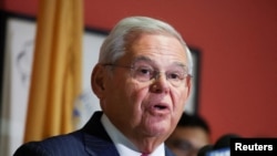 FILE PHOTO: U.S. Senator Bob Menendez to make first remarks following indictment