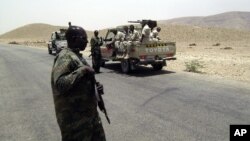 Puntland forces are seen heading toward the Galgala mountains, where militants loyal to former warlord Mohammed Said Atom are based (file photo).
