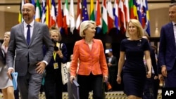 Лідери ЄС проводять саміт у Брюсселі, 27-28 червня 2024 року. Фото: AP Photo/Geert Vanden Wijngaert