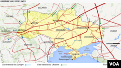 Карта газопроводів в Україні 