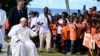 Pope Francis attends a meeting with students in Baro, Papua New Guinea, on Sept. 8, 2024.