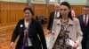 Cindy Kiro, left, and Prime Minister Jacinda Ardern, right, walk together through Parliament Building, May 24, 2021, in Wellington, New Zealand.