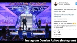 Pesulap Indonesia Demian Aditya saat tampil di acara America's Got Talent (Foto: Instagram Demian Aditya)