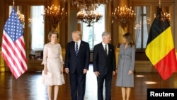 آقای ترامپ و همسرش در دیدار با پادشاه و ملکه بلژیک، روز چهارشنبه