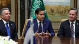 (FILE) U.S. Secretary of State Marco Rubio, U.S. National Security Advisor Mike Waltz, and U.S. Middle East envoy Steve Witkoff after meeting with their Russian counterparts in Riyadh, Saudi Arabia, February 18, 2025.