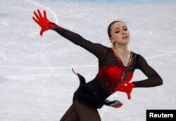 Kamila Valieva helped the Russian team win gold in the team event.