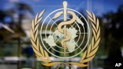 總部位於日內瓦的世界衛生組織標誌。