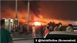 تصویر منتسب به «انفجار و آتش‌سوزی در سمت فرودگاه امیدیه» در استان خوزستان - حدود ساعت ۳ بامداد دوشنبه ۲۲ تیر (آرشیو)
