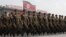 지난해 9월 평양 김일성 광장에서 열린 정권수립 65주년 기념 열병식에서 군인들이 행진하고 있다. (자료사진)