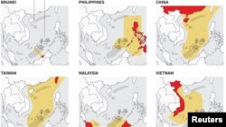 Sáu nước châu Á có các tuyên bố chủ quyền chồng lấn ở Biển Đông