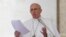 FILE - Pope Francis addresses the crowd during the Regina Coeli prayer at St. Peter's square at the Vatican, April 30, 2017.