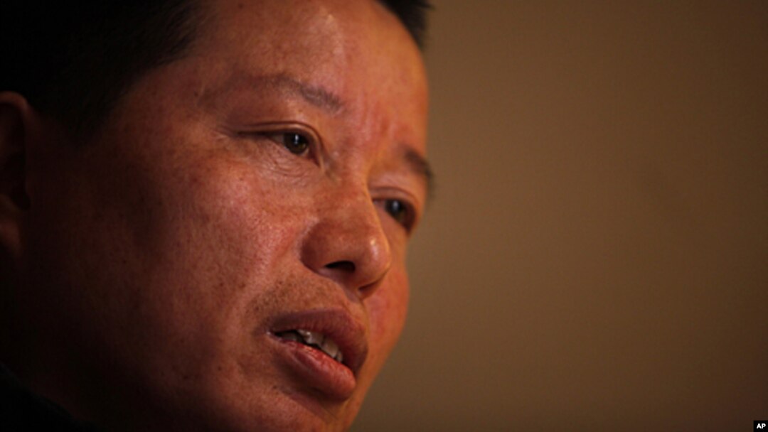 FILE - Gao Zhisheng, a human rights lawyer, speaks at a tea house in Beijing, China.
