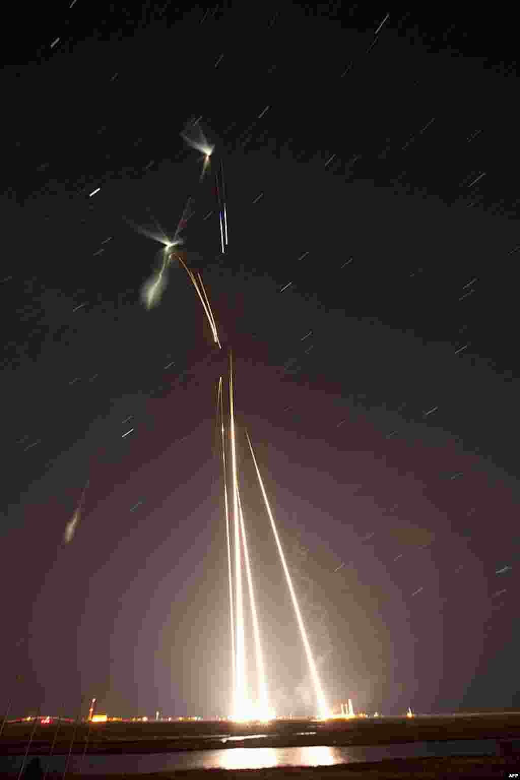 The launches and clouds were reported to be seen from as far south as Wilmington, North Carolina; west to Charlestown, West Virginia; and north to Buffalo, New York. (NASA/Wallops) 