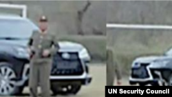 일본 토요타사가 지난 2017년 8월에 생산한 렉서스 LX570 SUV Sports Package 차량이 지난해 11월 북한에서 김정은 국무위원장 차량 행렬에 있는 모습이 북한 관영매체 보도 사진을 통해 확인됐다. 사진 제공: 유엔 안보리 대북제재위원회 전문가패널 보고서.