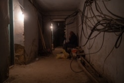 A basement shelter in Nagorno-Karabakh, Oct. 9, 2020. (Yan Boechat/VOA)
