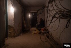 A basement shelter in Nagorno-Karabakh, Oct. 9, 2020. (Yan Boechat/VOA)
