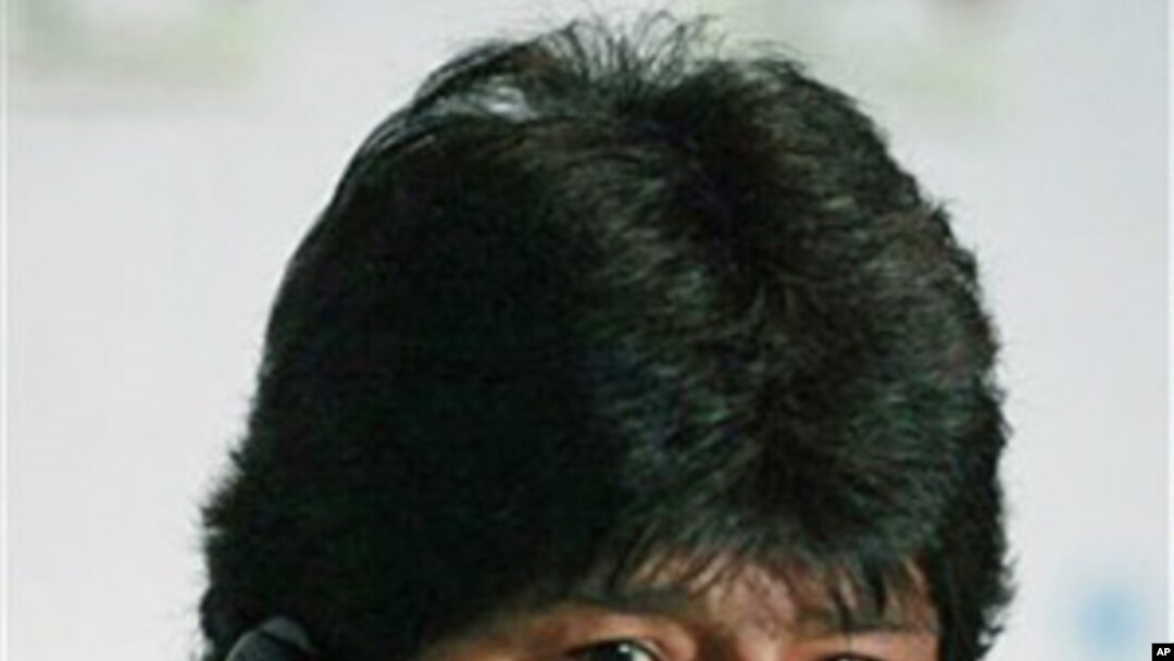 Bolivia's President Evo Morales speaks during a press conference at the United Nations Climate Change Conference in Cancun, Mexico. 09 Dec 2010
