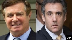 Paul Manafort, tsohon shugaban kemfen din Donald Trump da Michael Cohen, tsohon lauyan shugaban da suka dade tare.