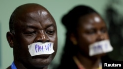 Activists take part in a protest calling on developed nations to provide financing to fight climate change, during the COP29 United Nations Climate Change Conference, in Baku, Azerbaijan.