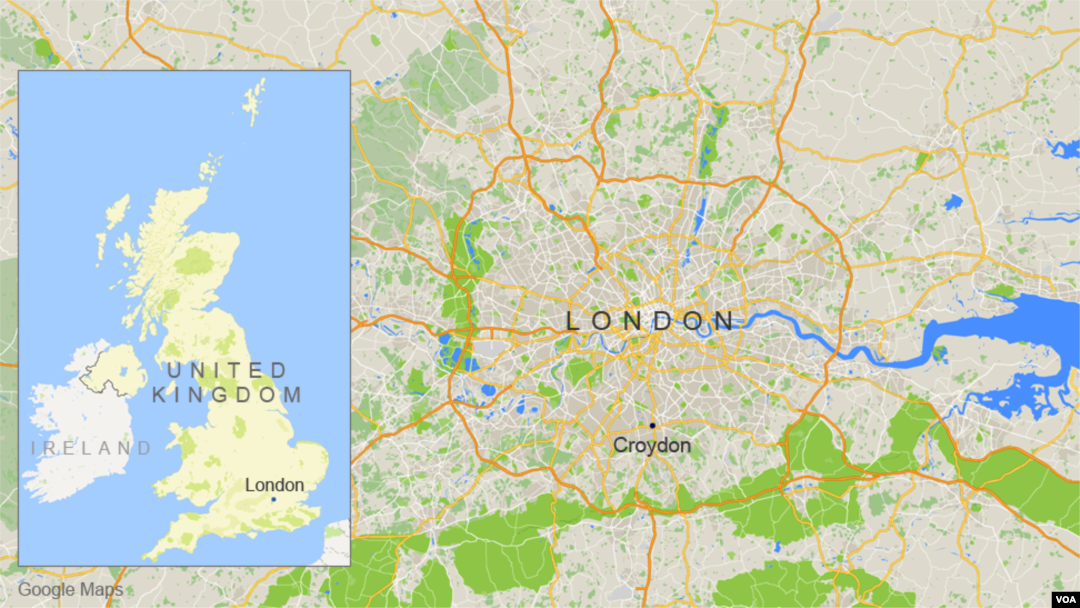 Bản đồ khu vực London, Anh, nơi một phụ nữ bị câu lưu tại London vì tình nghi chuẩn bị tấn công khủng bố.