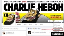 Screenshot foto di laman Facebook 'Charlie Heboh' yang kini sudah diblokir oleh Kemenkominfo (foto: dok).