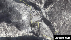 A screen grab of the Nuclear Test Facility site in North Korea, via Google Maps satellite view.