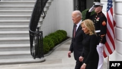 美国总统乔·拜登（Joe Biden）和第一夫人吉尔·拜登（Jill Biden）（法新社2024年4月9日） 