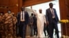 FILE - Chadian transitional President Mahamat Idriss Deby greets supporters as he arrives at the Ministry of Foreign Affairs in N'Djamena on March 2, 2024. Opposition candidates say Deby began campaigning for the May 6 presidential election sooner than the April 14 starting date.