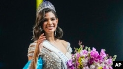 Miss Nicaragua Sheynnis Palacios smiles after being crowned Miss Universe at the 72nd Miss Universe Beauty Pageant in San Salvador, El Salvador, Nov. 18, 2023. 