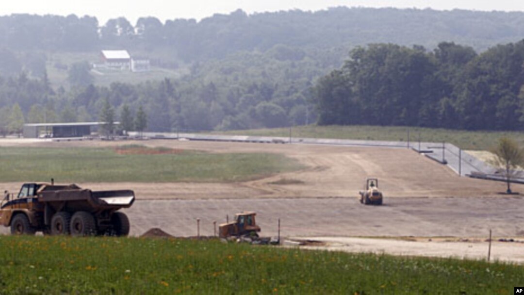 Construction continues in the plaza area of the permanent Flight 93 Memorial site, July 22, 2011, in Shanksville, Pennsylvania