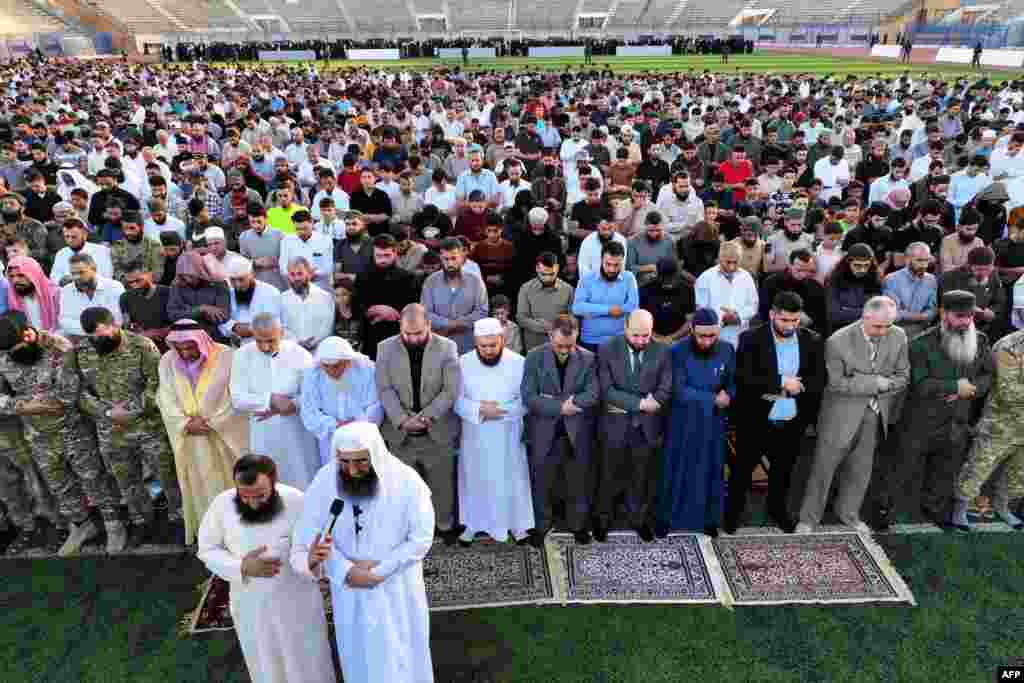 نماز عید قربان در شهر ادلب در سوریه &nbsp;