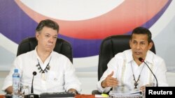 Este 30 de septiembre el presidente de Colombia, Juan Manuel Santos, y el de Perú, Ollanta Humala, se reunieron en Iquitos.