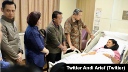 Mantan ibu negara Ani Yudhoyono tengah dirawat di National University Hospital (NUH), Singapura karena menderita kanker darah. (Foto: Twitter Andi Arief).