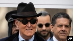 Roger Stone arrives for his sentencing at federal court in Washington, Feb. 20, 2020. 