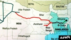 মানচিত্রে পাশাপাশি ভারত ও বাংলাদেশ - ফাইল ফটো - এএফপি 