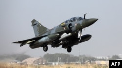 FILE - A Mirage 2000 aircraft of the French Air Force takes off from an airbase in N'Djamena, Chad, on Dec. 22, 2018. Two French Mirage fighter jets left Chad for good on Dec. 10, 2024, as part of the former colonial power's withdrawal from the African nation.