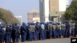 Armed Riot Police Presence in Harare Zimbabwe Elections