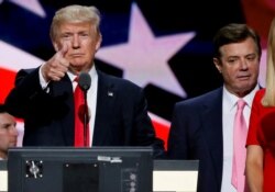 2016년 미국 대통령 선거 당시 도널드 트럼프 공화당 후보와 폴 매너포트 선대본부장.