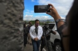 David Castillo, presidente de DESA y autor intelectual del asesinato de la líder ambientalista e indígena hondureña Berta Cáceres, a su llegada a un Juzgado para escuchar su sentencia.