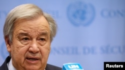 Sekretaris Jenderal PBB Antonio Guterres di markas besar PBB di New York, AS, 17 Juli 2023. (REUTERS/Brendan McDermid)