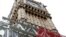 Scaffolding is erected around the Elizabeth Tower, which includes the landmark 'Big Ben' clock, as part of ongoing conservation efforts at the Palace of Westminster in London, Aug. 3, 2017.