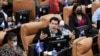 El legislador Walmart Gutiérrez toma la palabra en la Asamblea de Nicaragua, en Managua, el 14 de junio de 2022.