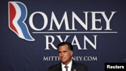 El candidato republicano Mitt Romney habla durante una parada para recaudar fondos en Salt Lake City, Utah, el 18 de septiembre de 2012.