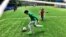 Kids play a pickup game of football in a central Moscow park. Russia hosts World Cup 2018 amid concerns its team may fair poorly. (C.Maynes for VOA)