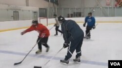 The Montgomery Cheetahs in action on the ice.