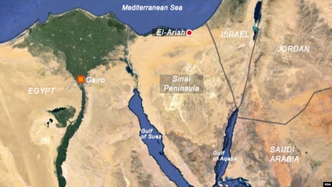 Lokasi Semenanjung Sinai, Mesir yang bergolak, berbatasan dengan Israel dan Jalur Gaza, Palestina (foto: ilustrasi).