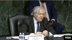 El secretario general de la OEA, Luis Almagro, testifica ante el Comité de Relaciones Exteriores del Senado de EE. UU. Marzo 24 del 2021.
