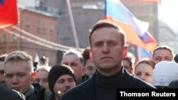 俄羅斯反對派政治人士納瓦爾尼參加一次政治集會。