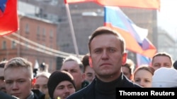 러시아 야권 지도자 알렉세이 나발니가 올해 2월 모스크바에서 열린 집회가 참석했다.